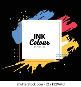 Colorful Gradient ink strokes for graphic design elements, copy space and lower third. Abstract Chinese brush strokes for tittle text effect template in vector illustration
