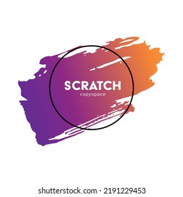 Colorful Gradient ink strokes for graphic design elements, copy space and lower third. Abstract Chinese brush strokes for tittle text effect template in vector illustration