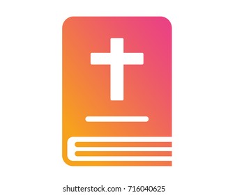 The colorful gradient isolated glitter golden holy bible book icon