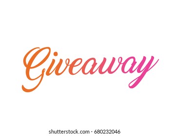 The colorful gradient isolated hand writing word GIVEAWAY on white background