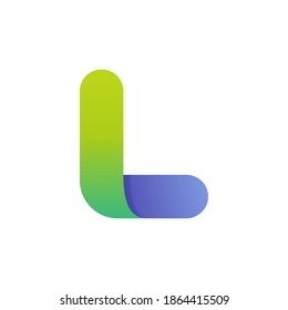 Colorful gradient L letter initial logo. Vector one line typeface for tech branding design, nightlife labels, multimedia posters, futuristic identity etc.