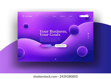 Colorful gradient landing page template vector design in eps 10