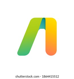 Colorful gradient A letter initial logo. Vector one line typeface for tech branding design, nightlife labels, multimedia posters, futuristic identity etc.