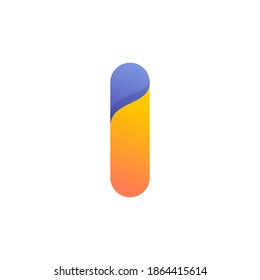 Colorful gradient I letter initial logo. Vector one line typeface for tech branding design, nightlife labels, multimedia posters, futuristic identity etc.