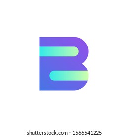 Colorful gradient letter mark b for logo concept design.