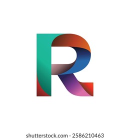 Colorful Gradient Letter R Logo Design.