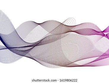 Colorful gradient line abstract background vector eps10 illustration, multicolored bright waved smoke backdrop