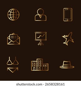 Paquete de iconos de línea de degradado colorido