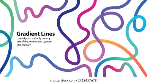 colorido gradiente linha padrão banner vetor abstrato, fluxo fita gradiente arco-íris linhas moderno vetor banner, liso arco-íris onda linhas