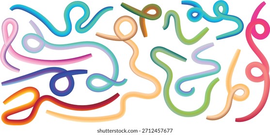 Fondo abstracto colorido del sistema de la línea del gradiente, Ilustración vectorial moderna fluida de las curvas del gradiente de la cinta, fondo creativo multicolor liso de las líneas de onda