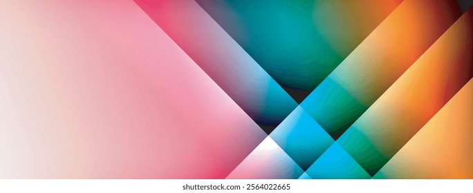 Colorful gradient with lines made of shadow and light. Creative background