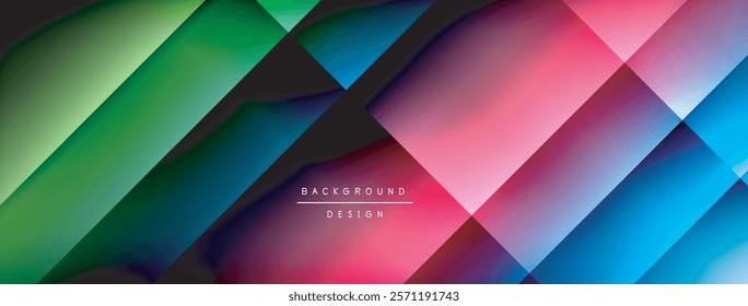 Colorful gradient with lines made of shadow and light. Creative background