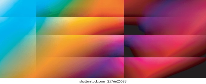 Colorful gradient with lines made of shadow and light. Creative background