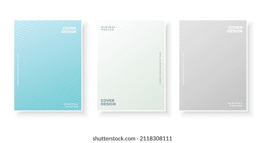 Colorful gradient lines for presentation cover design set