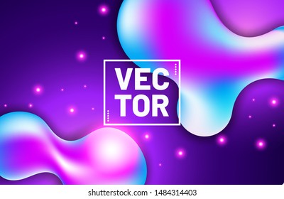 Colorful gradient liquid shape on dark background. Trendy fluid design template for landing page, poster, cover