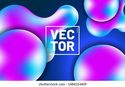 Colorful gradient liquid shape on dark background. Trendy fluid design template for landing page, poster, cover
