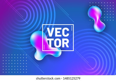 Colorful gradient liquid shape on gradient background. Trendy fluid design template for landing page, poster, cover