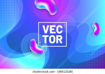 Colorful gradient liquid shape on gradient background. Trendy fluid design template for landing page, poster, cover