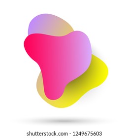 Colorful gradient liquid shapes. Abstract fluid flow banner. Vector illustration.