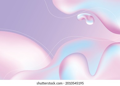 Colorful gradient liquid smooth rounded shape backdrops. Holographic iridescent foil design graphics. Abstract holo liquid design decorative element for your projects, app, card, web.