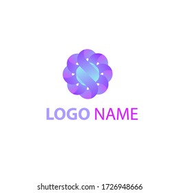 colorful gradient logo template with abstract shape
