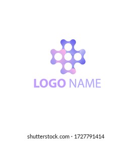 plantilla de logotipo de degradado colorido con forma abstracta