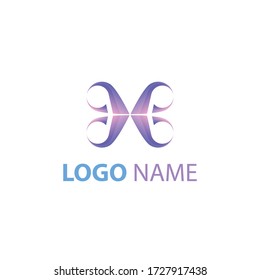 colorful gradient logo template with abstract shape