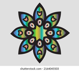  colorful gradient mandala Flower shaped ornaments  can be used as decorations for wedding Indian holidays  vector illustration  eps 10  