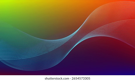 Fundo de malha de gradiente colorido abstrato com linhas onduladas agradável para papel de parede ou banner