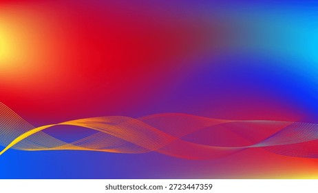 Fondo abstracto de malla de gradiente colorido con líneas mezcladas onduladas agradable para el Fondo de pantalla o el Anuncio