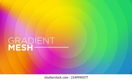 Colorful Gradient Mesh Circle Around Background