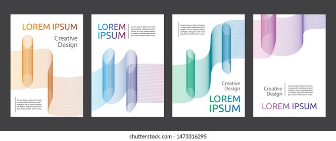 Colorful Gradient Minimal Geometric Line Pattern Background Cover Template