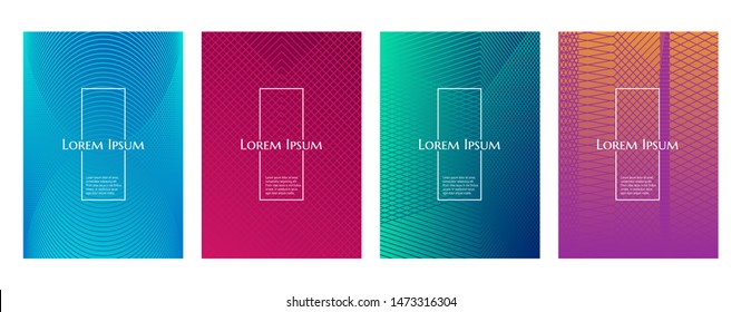 Colorful Gradient Minimal Geometric Line Pattern Background Cover Template