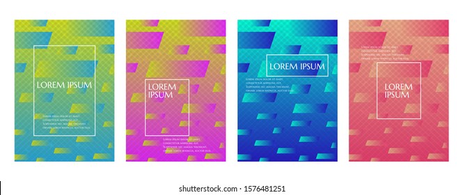 Colorful Gradient Minimal Geometric Line Pattern Background Cover Template