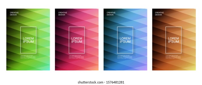 Colorful Gradient Minimal Geometric Line Pattern Background Cover Template