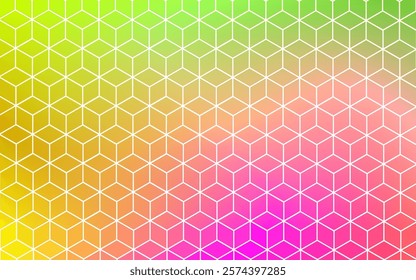 Colorful Gradient Modular Hexagonal Network Pattern