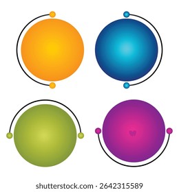 Colorido gradiente molécula círculo tecnología logo conjunto