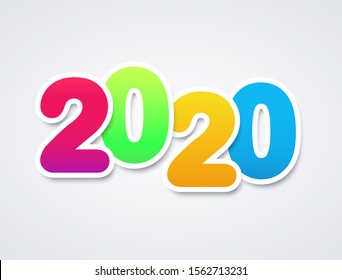 Colorful gradient numbers 2020. New Year. Holiday. Vector illustration. EPS 10