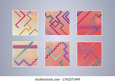 Colorful gradient pattern background, abstract geometric shape vector texture. Сover graphic design, geometric line minimal pattern background