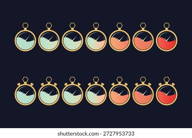 Pingentes de gradiente colorido com molduras de ouro