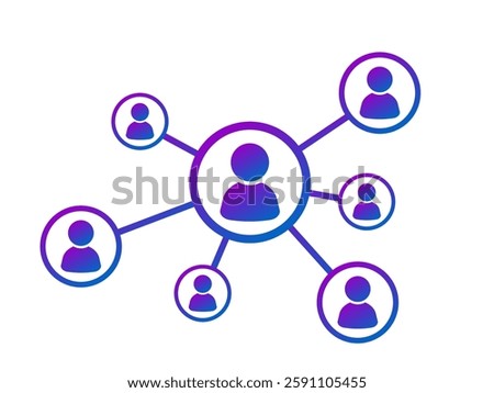 Colorful Gradient People Network Connection Icon. Technology. Logo. Vector Illustration
