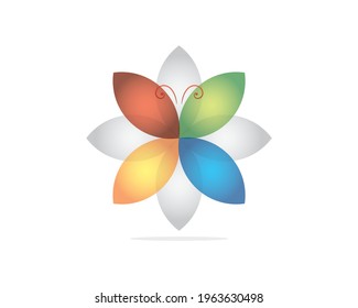 colorful gradient petals flower rotation 