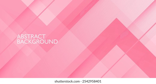 Fundo 3D rosa gradiente colorido com forma e linhas quadradas. Ilustração na moda com padrão de sobreposição simples no fundo. Design inteligente para suas promoções. Vetor Eps10