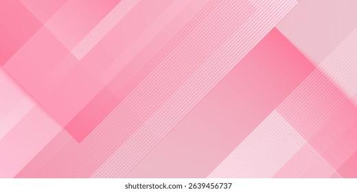 Colorful gradient pink 3D background with square shape and lines. Trendy illustration with simple overlap pattern on background. Smart design for your promotions. Eps10 vector