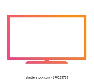 The Colorful gradient pink to orange OLED black flat smart wide TV icon