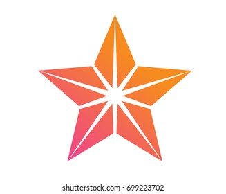 Colorful Gradient Pink Orange Review Star Stock Vector (Royalty Free ...