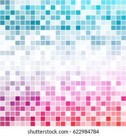 Colorful gradient pixel pattern. Blue and pink pixel background.