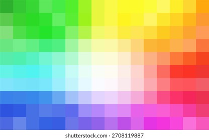 Colorful Gradient Pixelated Mosaic Background. Pixel Grid Rainbow for Abstract Background.