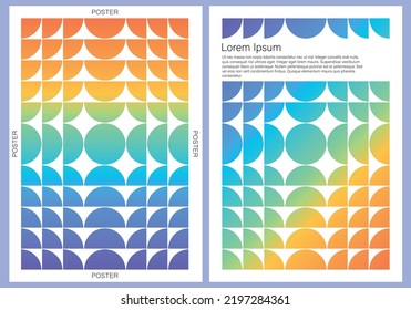 Colorful Gradient Poster. Risograph Vector Illustration