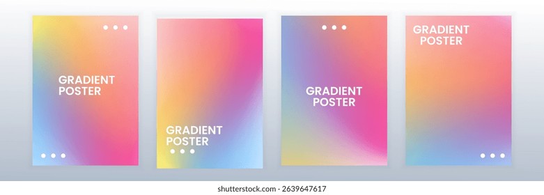 Colorful Gradient Poster Set Template 